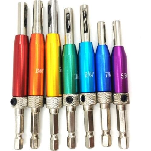 7Pcs Self Centering Lock Hinge Hardware Drill Bit Set Hardware Drawer Pilot Hole Guides Centering Hinge Home Hand Tools