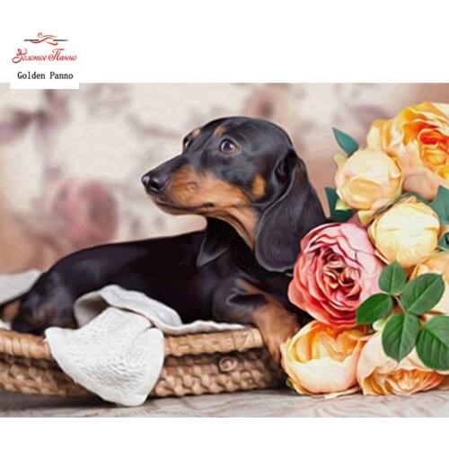 GOLDEN PANNO Diamond Painting Full Square 5D Diy Daimond Embroidery Diamant Mosaic Sale Displasy Broderie Diamant Dog