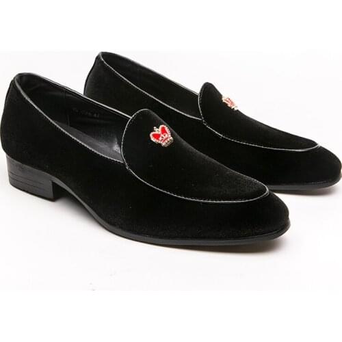 Large Casual Leather Shoes Suede Mens Driving Shoes Breathable Mens Loafers Tenis Masculino Men Shoes Crown Men Party Shoes