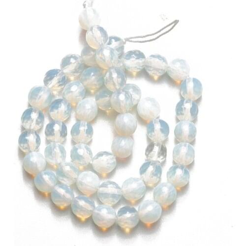 Wholesale Faceted Opal Natural Stone Beads 4 6 8 10 12mm Loose Beads for Jewelry Making DIY Necklace Bracelet