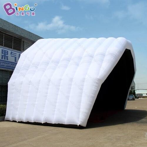 Customized 10x5x6 meters inflatable stage cover tent white exterior black interior airblown tent for party toy tent