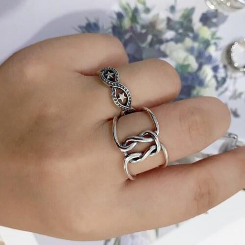 Kinel Irregular Open Rings Korea Real 925 Sterling Silver Bijoux Geometric Rings for Women Simple Luxury Jewelry 2020 New