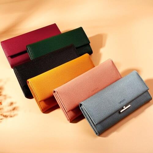 Women Card Holder Ms Wallets Business PU Leather Long Design Quality Fashion Casual Female Purse Zipper Multi-function Wallets