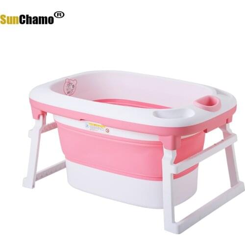 2021 Hot Sale Baby Bath Children Bucket Folding Baby Newborn Bath Folding Baby Shower Fold-able Non-Slip Bathtub Stand Security
