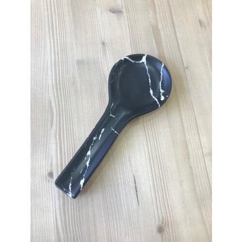 Matte Black Marble Pattern Dirty Spoon Ceramic