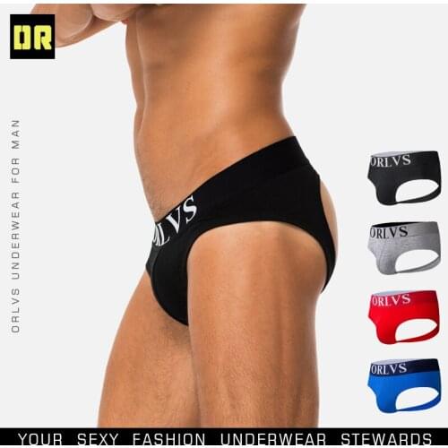 ORLVS Sexy Men Underwear Men Jockstrap Men Briefs Gay Penis Pouch Breathable Mens Bikini Underwear Tanga Thongs Men Jockstrap