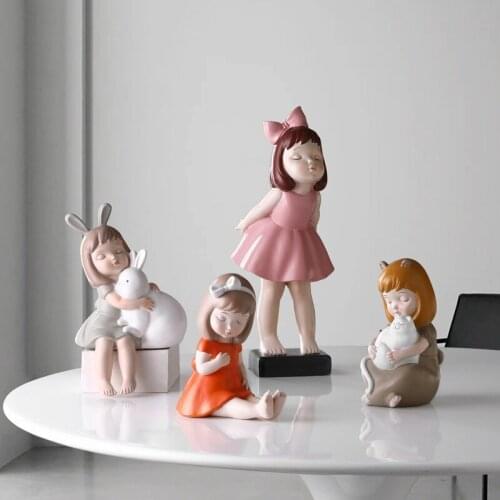 Nordic Style Little Girl Home Furnishings Little Girls Ornaments for House Girl Room Girlfriends' Gift Present
