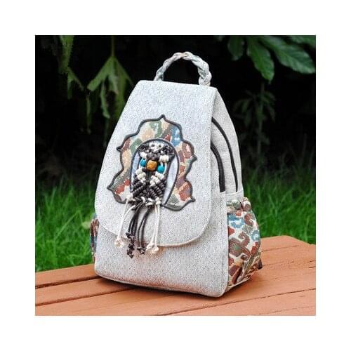 New fashion national string appliques shopping backpacks!Nice bohemian embossing women cover backrack All-match casual backruck