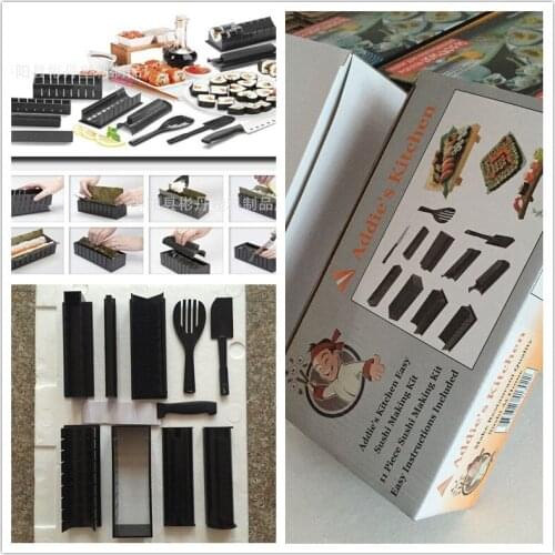 Original High Quality Full Set 11-in -1 Sushi Maker Kit Rice Roll Mold Kitchen DIY Easy Chef Set Mould Roller Cutter