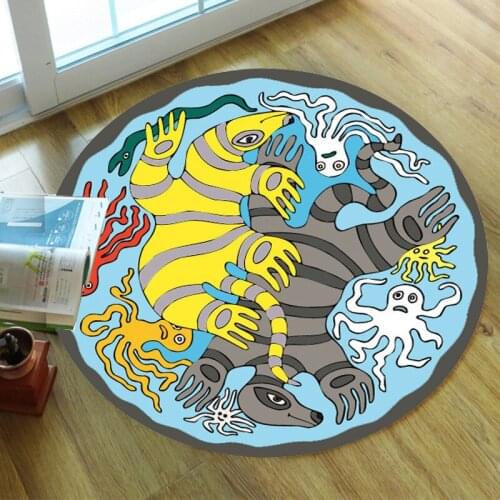 Psychedelic Octopus Carpet Square Anti-Skid Area Floor Mat 3D Rug Non-slip Mat Dining Room Living Room Soft Bedroom Carpet 01
