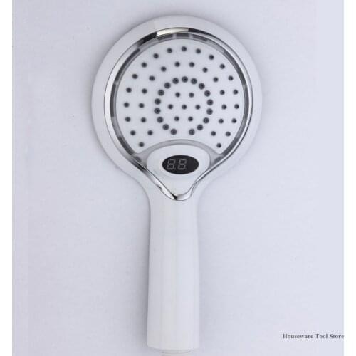 LED Shower Spray Head 3 Colors Change Water Saving Shower Filter Handheld Temperature Control Digital Sensor Shower Sprayer New