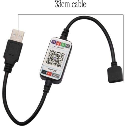 USB RGB Led Controller 12V 4 Pin Bluetooth Music LED Controller USB Remote Control Led Strip Light Controllers DC 5V-24V
