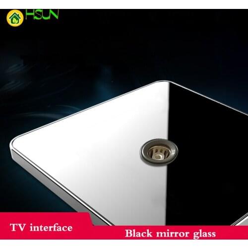 Type 86 TV Socket TV Interface Black Mirror Glass Socket Panel