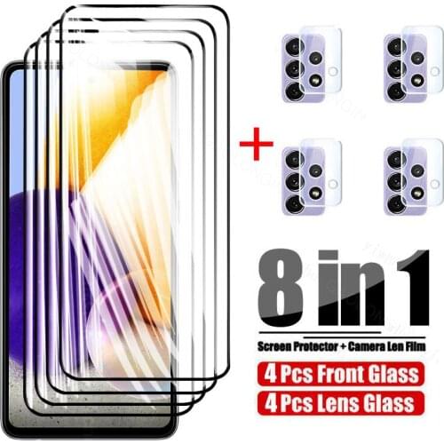Tempered glass sumsung a72 protective glasses for samsung a12 a02s a22 a32 a42 a52 a72 5g 2021 camera lens screen protector film