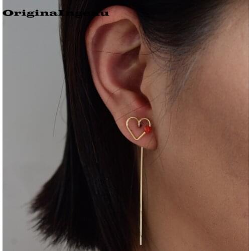 925 Silver Earrings Gold Filled Jewelry Handmade Heart-Shaped Oorbellen Boho Earrings For Women Pendientes