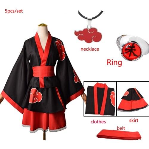 8 Styles Japanese NNarutoo00Women Dresses Cosplay Costume Akatsuki Kimono Dress Uchiha Sasuke Lolita Clothes Suit C128K183