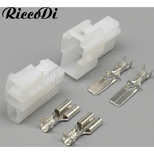 1/5/10/20Set 2 Pin 6.3mm Series Connector Automotive Plug with Terminal Made in China 6070-2471 6070-2481 For Car DJ7022A-6.3-11