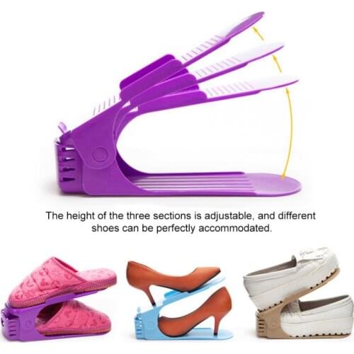 1Pcs Creative Adjustable Shoe Rack for Organizer Shoes Storage Footwear Durable Support Slots Space Save Cabinet Closet Stand