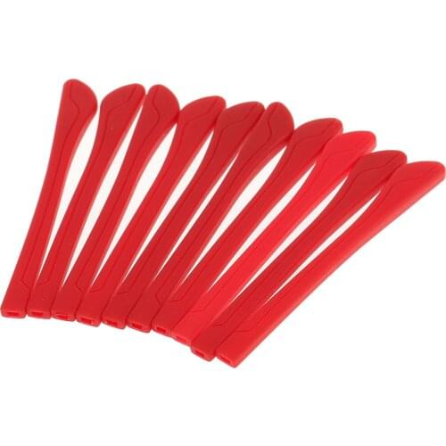 10pcs Silicone Eyeglasses End Tips Ear Sock Pieces Tubes Replacement Red