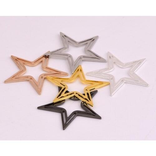 23mm double-layer five-pointed star copper pendant 5 color earrings pendant DIY handmade jewelry accessories