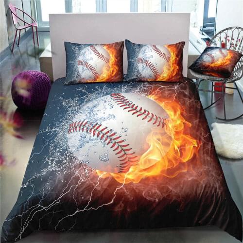 3D Cool Baseball Sports Boys Bed Linen Set Bedclothes Soft Quilt Comforter Cover Adults Children Twin Bedding Duvet Cover Set