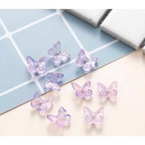 50 Pcs Aurora Butterfly Resin Matte Design 3D Japanese Style Nail Art Decorations Charm Jewelry Gem Manicure DIY Accessories