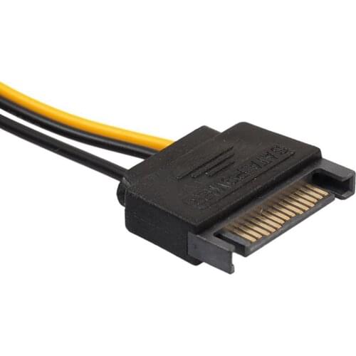 7 Inch 6 Pin PCI to Dual SATA 15 Pin Express Card Power Cable Connector Cord