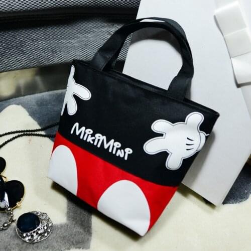 Anime Disney fashion trend handbags Mickey Mouse casual small bag mickey Minnie portable canvas bag handcuffs bag lunch box bag