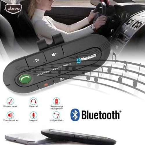 Wireless Car Bluetooth V4.13W Hands Free Bluetooth Visor Clip Kit Multipoint Speakerphone Car Bluetooth Aux With Car Charger