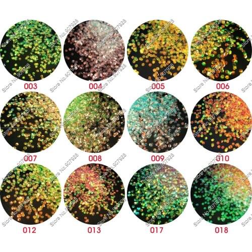 12colors 2mm Fish Scale Glitter Nail Paillette Hexagon Powder for Nail polish, Acrylic nails and Decoration Craft