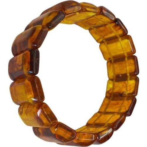 Brown Press Powder Amber Squeezing Bracelet Natural Gemstone Unisex Amber Beirut Drop Amber Bracelet
