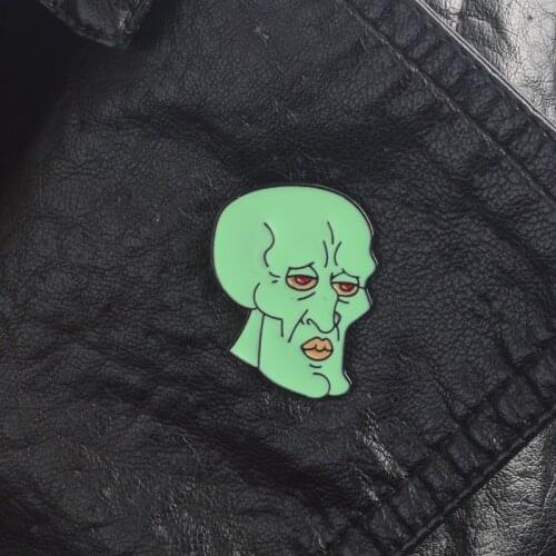 Squidward Tentacles Pins Brooches Badges Hard enamel pins Fashion Accessory for Jackets Backpack Hat Men women jewelry