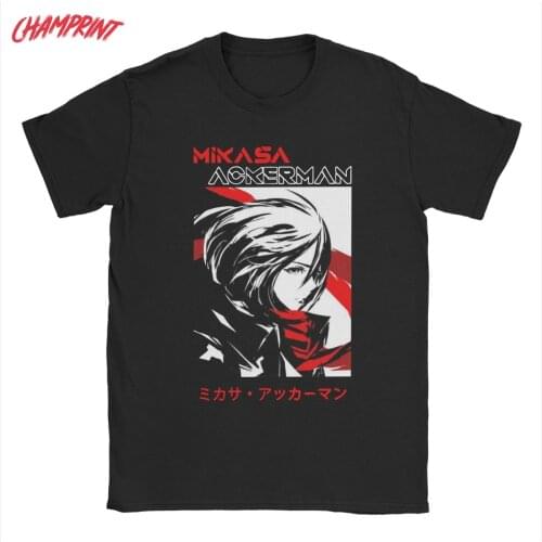 Mikasa Ackerman Attack On Titan T-Shirt Men Shingeki no Kyojin Casual Cotton Tees Short Sleeve T Shirts Summer Clothing