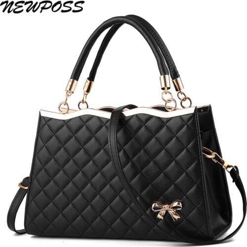 Hot Sale Fashion Women Leather Handbag Inclined Female Bow-knot Shoulder Bags Handbags Lady Shopping Tote Soft Messenger Bag Sac