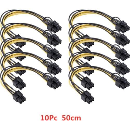 PCI-E 6-pin to Dual 6+2-pin (6-pin/8-pin) Power Splitter Cable Graphics Card PCIE PCI Express 6Pin to Dual 8Pin Power Cable