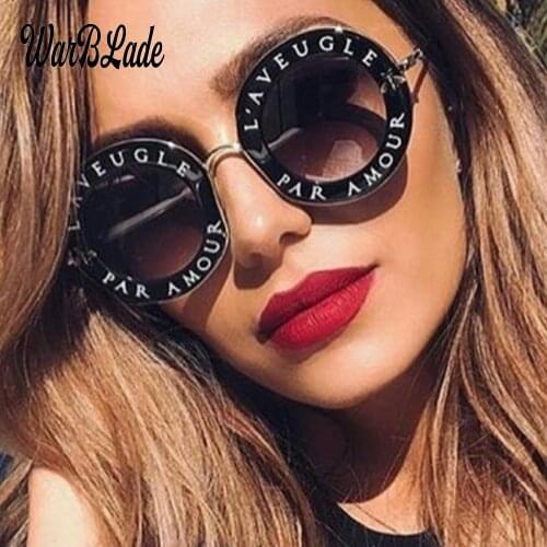 Brand Letters Round Sunglasses Women Fashion Bees Decoration Sun Glasses Men 2020 New Hot Oculos Unisex Eyewear UV400 WarBLade