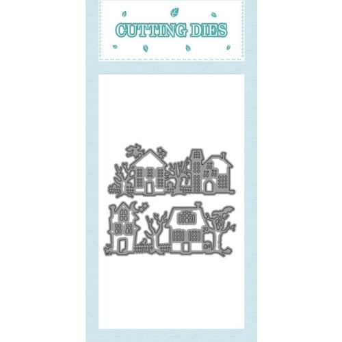 Metal Cutting Dies Cut Mold Halloween Castle Witch Tree Decoration Scrapbook Paper Craft Knife Mould Blade Punch Stencils Dies