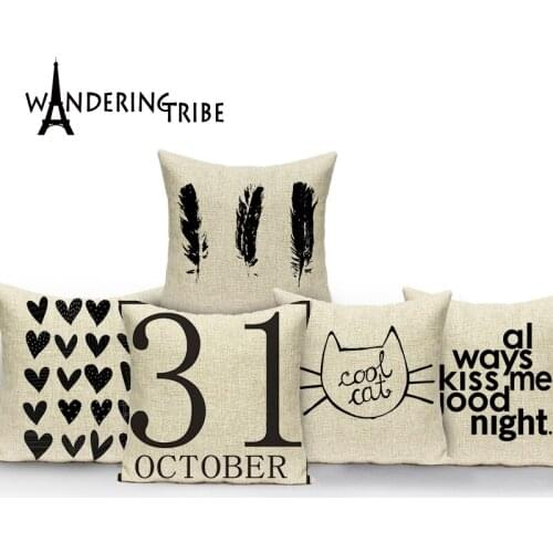 2018 New black and white geometric custom cushion cover home sofa cushions cheap Character pillowcase decorative cushion