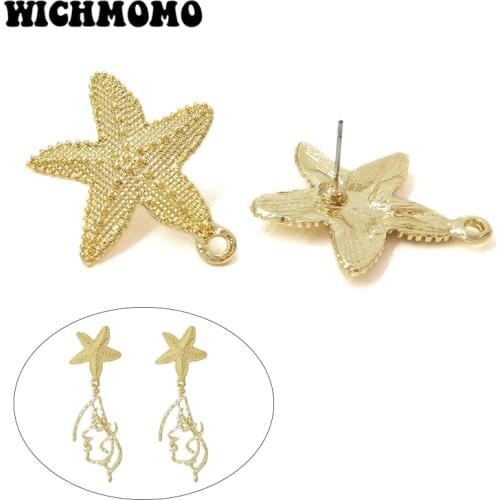 New 30*25mm 4pcs/bag High Quality Zinc Alloy Big Starfish Earring Base Connectors Linkers for DIY Earring Jewelry Accessories