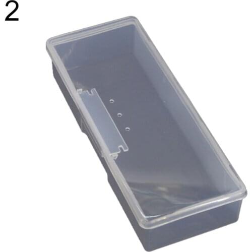 Plastic Transparent Nail Supplies Brush Kit Storage Box Container Organizer Case