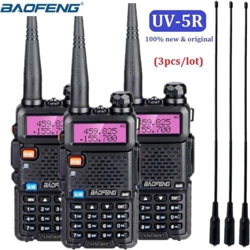 3/4/5PCS Baofeng UV-5R 8W Walkie Talkie Portable CB Ham Radio Amateur UHF VHF Scanner Radio FM Transceiver UV5R for Hunting 10KM