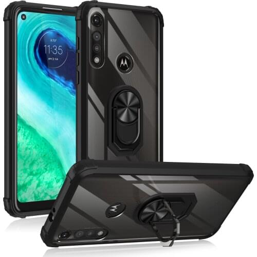 Transparent Anti-fall phone Case For MOTOROLA Moto G Stylus E7 E6 G FAST PLUS G9 PLAY G8 Power lite Back Cover With Finger Ring
