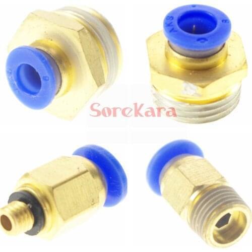 1/8" 1/4" 3/8" 1/2" BSP Male to Fit Tube O/D 4/6/8/10/12mm Pushfit Pneumatic Connector Union Quick Release Air Fitting