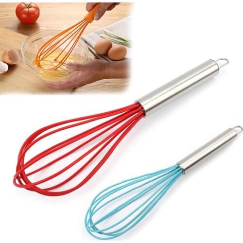 Silicone Food Egg Beater Hand Whisk Mixer Home Kitchen Tools Cream Butter Kitchen Baking Utensil for Whisking Dough