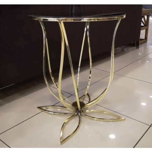 Modern Metal Foot Tulip Motif Gold Side coffee table coffee tables table basse furniture living room table