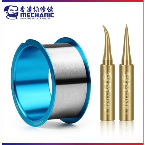 MECHANIC FXV08 500m 0.008mm Superfine Silver Flying Line With Solder Iron Tip For Fingerprint Line Maintenance CPU Solder Joint
