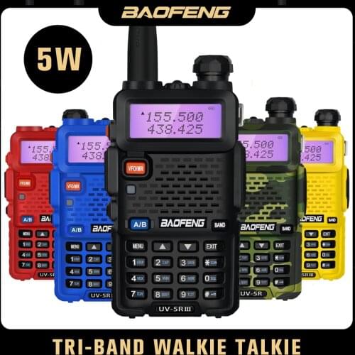 Tri-Band Baofeng UV-5R III Walkie Talkie VHF UHF 220-260MHz Transceiver Portable 5W Two way Ham Radio UV5R UV 5R Update Version