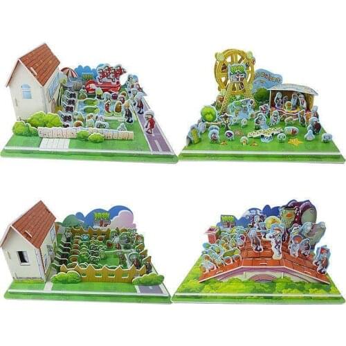 Plants Vs Zombies Cartoon Creative Three-dimensional Puzzle Paper Foam DIY Assembly Model Childrens Educational Toys