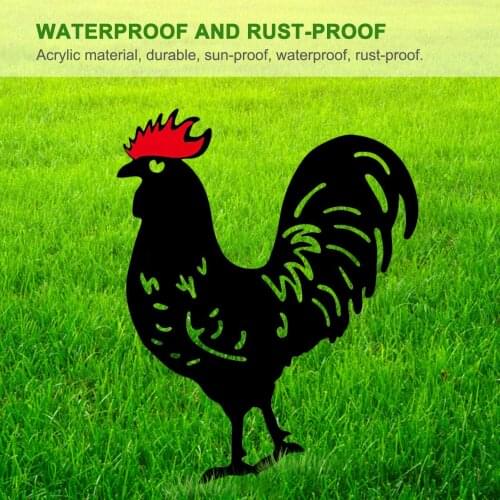 Rooster Animal Silhouette Pile Shadow Decoration Stake Garden Gardening Decoration Chicken Silhouette Country Yard Art Gifts