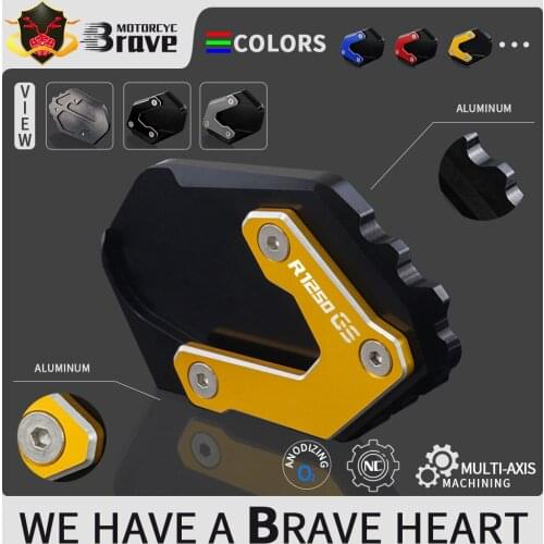 Motorcycle Kickstand Foot Side Stand Extension Pad Support Plate For BMW R1250GS Rallye HP R 1250 GS Adventure 2018 - 2021 2020